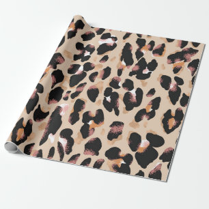 Papier Cadeau Motif transparent Empreinte de léopard
