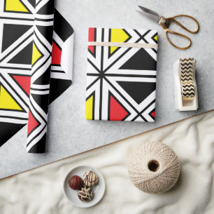 Papier Cadeau Motif tribal ethnique géométrique