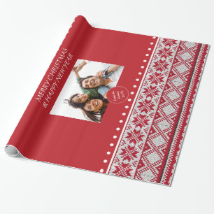 Papier Cadeau Motif tricoté de Noël