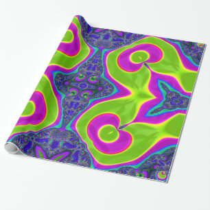 Papier Cadeau Motif Trippy psychédélique