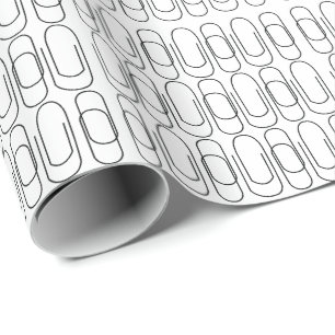 Papier Cadeau Motif Trombone Noir et Blanc