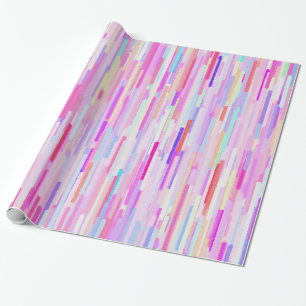 Papier Cadeau Motif turquoise rose de rayures d'abrégé sur