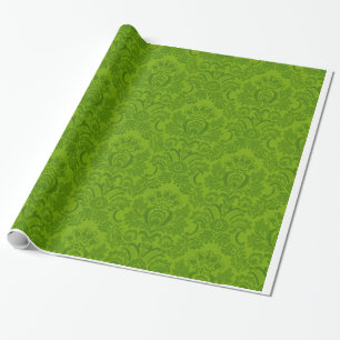 Papier Cadeau Motif vert de damassé