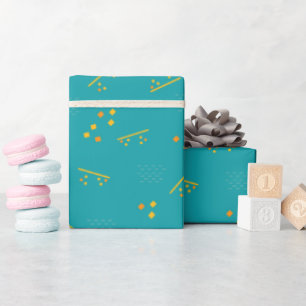 Papier cadeau Motif vert Lignes & Carré