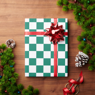 Papier Cadeau Motif vert poivre à damiers
