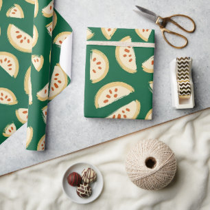 Papier Cadeau motif vibrant de fruit de goyave verte