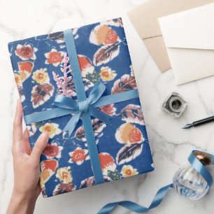Papier Cadeau Motif vintage Bingata : aubergine