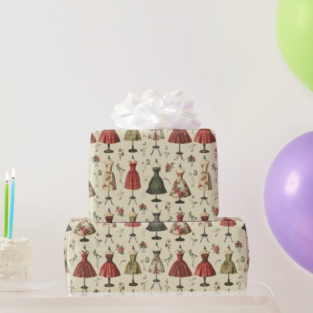 Papier Cadeau Motif vintage Mannequins (Cadeaux de fête)