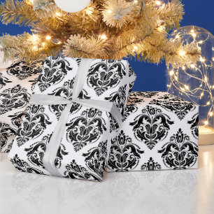 Papier Cadeau Motif Vintage noir et blanc