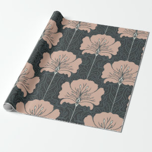 Papier Cadeau Motif vintage sans couture avec fleurs roses. Art