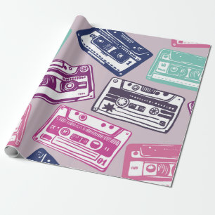 Papier Cadeau motif vintage sans couture dessiné à la main avec