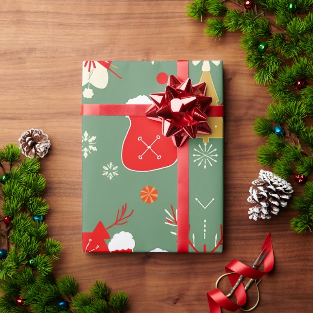 Papier Cadeau Motif Whimsical Christmas Stocking (Cadeau de vacances)