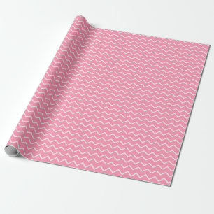 Papier Cadeau Motif zigzag rose et blanc amusant et ludique