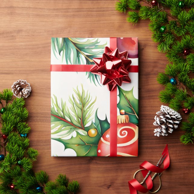 Papier Cadeau Motifs de l'ornement de Noël festif (Cadeau de vacances)
