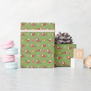 Papier Cadeau Motifs de Noël sans couture Pilates Santa