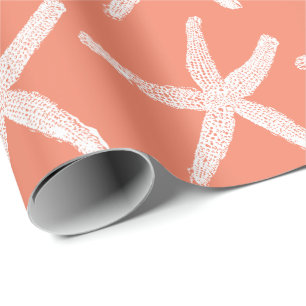 Papier Cadeau Motifs d'écrevisse blanche Saumon orange rose