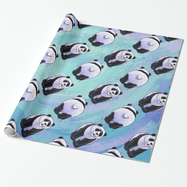 Papier Cadeau Motifs d'ours panda (Déroulé)