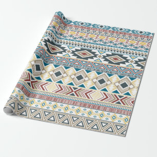 Papier Cadeau Motifs ethniques tribaux motifs indiens d'Amérique