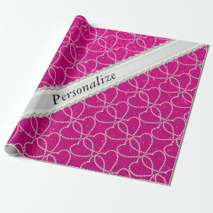 Papier Cadeau Motifs mous de coeur de diamant de parties