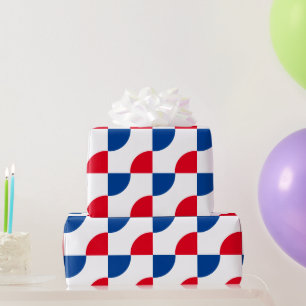 Papier Cadeau Motifs rouges bleus blancs de camouflage patriotiq