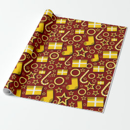Papier Cadeau Motifs typiques du jour de Noël