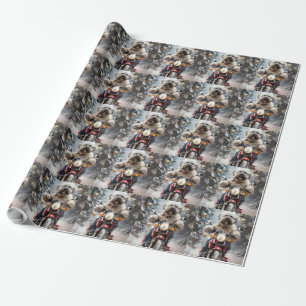 Papier Cadeau Moto à chiens Havanais Noël