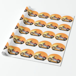 Papier Cadeau Moto dans le coucher du soleil