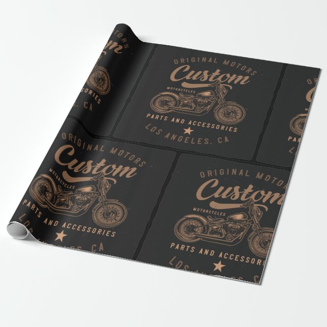 Papier Cadeau Motocycles personnalisés (Déroulé)