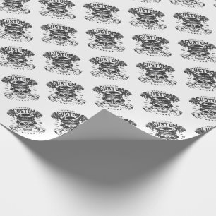 Papier Cadeau Motocyclettes personnalisées Crâne Viking