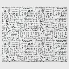 Papier Cadeau Mots chrétiens d'affirmation