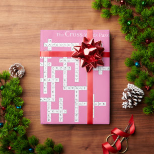 Papier Cadeau Mots croisés Puzzle Semantique Humour rose