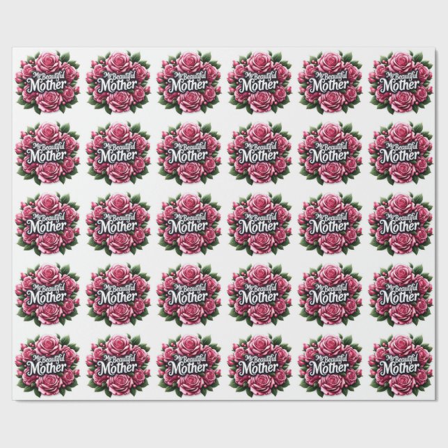 Papier Cadeau Mots de la fête des mères "Ma belle mère" (Couture)