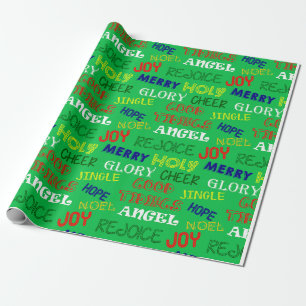 Papier Cadeau Mots de Noël