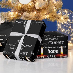 Papier Cadeau Mots de Noël papier enveloppant