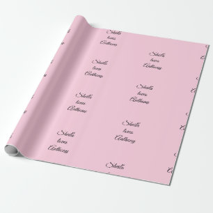 Papier Cadeau Mots noirs d'amour sur rose