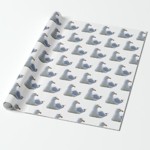 Papier Cadeau Mouette charmante au repos – Art de l'oiseau côtie