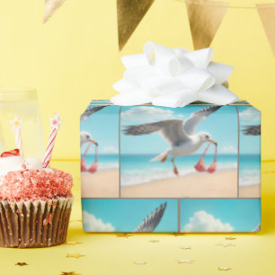 Papier Cadeau Mouette volant avec un haut de bikini