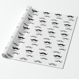 Papier Cadeau Moustache noire et blanche