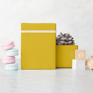 Papier Cadeau Moutarde brillante couleur uni chaud jaune
