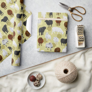 Papier Cadeau Moutons Agneaux Douce Mélisse Fermier