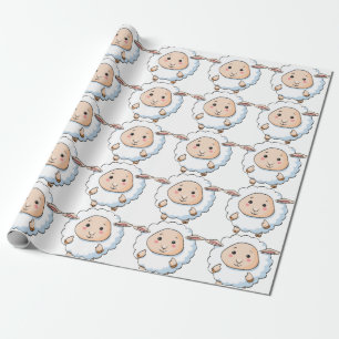 Papier Cadeau Moutons blancs