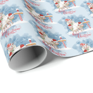 Papier Cadeau Moutons de Noël amusants au pôle Nord