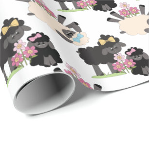 Papier Cadeau Moutons et agneaux adorables