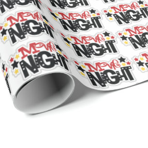Papier Cadeau Movie Night mot art enveloppe papier thème