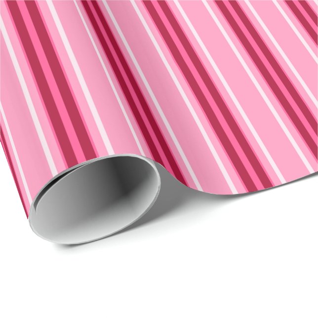 Papier Cadeau Moyens du siècle moderne, rose et bordeaux (Coin rond)