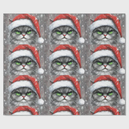 Papier Cadeau Mr. Grumpy Face (Gray) Christmas Cat