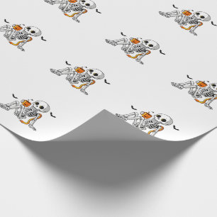 Papier Cadeau Mug Cozy Halloween squelette avec café & chauves-s