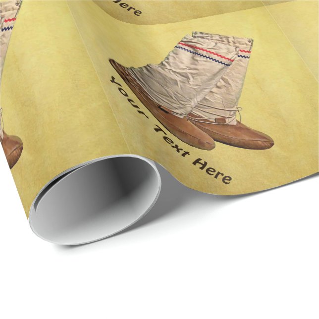 Papier Cadeau Mukluks (Coin rond)