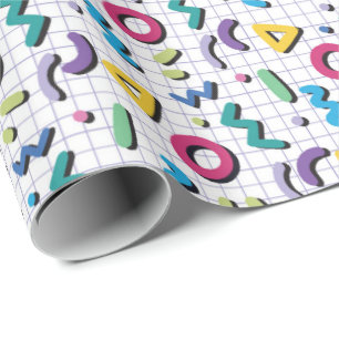 Papier Cadeau Multicolor 80s Memphis Motif