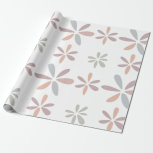 Papier Cadeau Multicolor Pastel Abstrait Floral Botanique